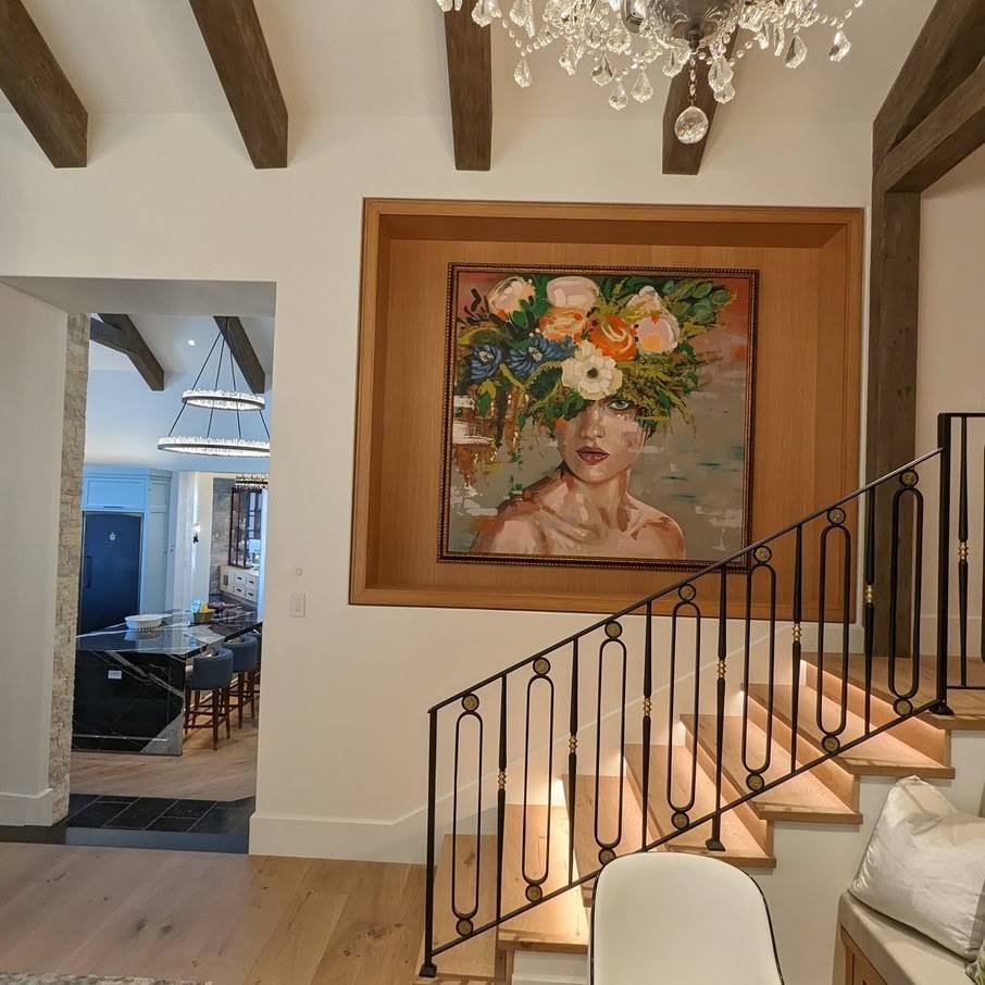 Finished wood flooring interior